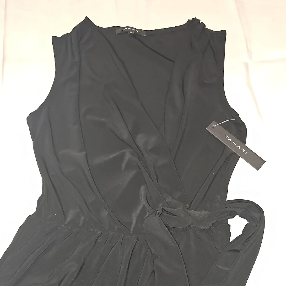 Tahari Elegant Black Sleeveless Jumpsuit - Picture 5 of 11